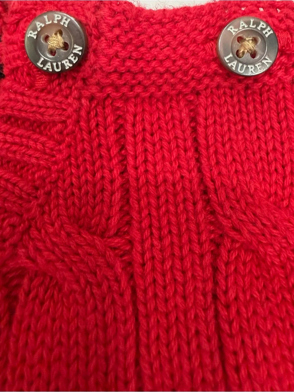 Ralph Lauren Baby Cotton Cable-Knit Sweater Red 12 Month